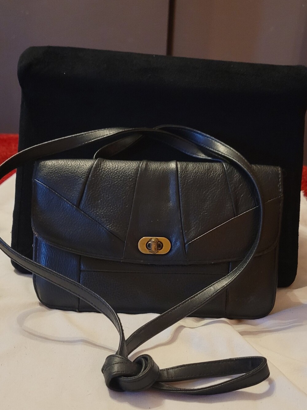 black leather crossbody purse